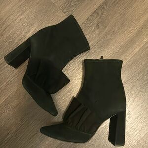 Zara black suede heel boots -size 38